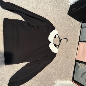 H&M Black Sweatshirt with White Collar